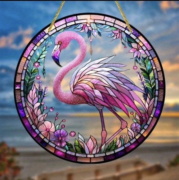 Pink Flamingo Acrylic Suncatcher - Picture 2 of 9